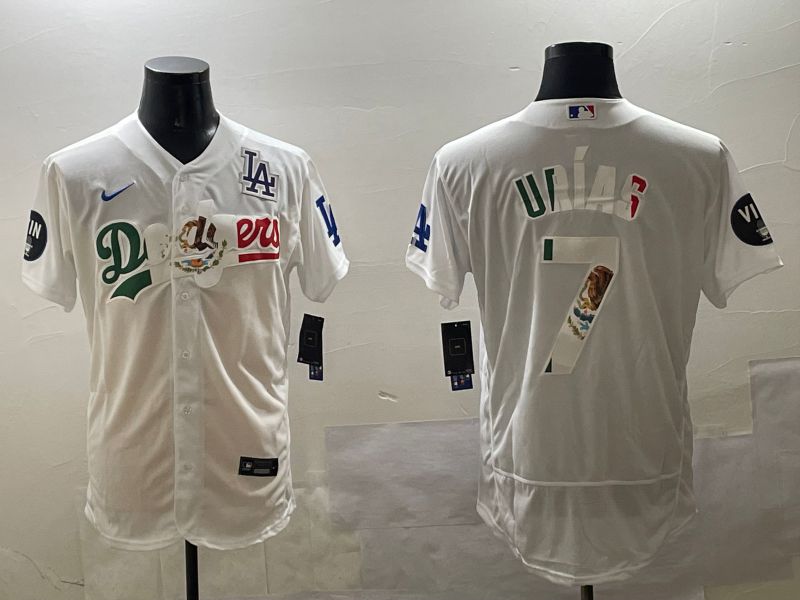 Men Los Angeles Dodgers #7 Urias White Mexico Elite 2025 Nike MLB Jersey style 5->los angeles dodgers->MLB Jersey